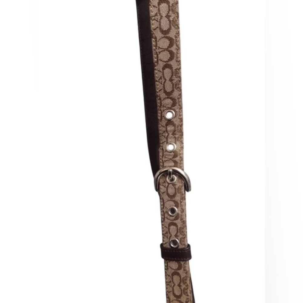 Coach Skinny Leather Canvas Signature C Belt